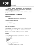 Lecture Conditional Statements