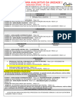 Cronograma Avaliativo 9º Ano-Etapa 2 - Unidade I 2024