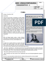 Atividades - Língua Portuguesa Paradidiático - 1: O Diário