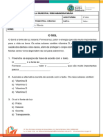 Prova Trimestral Ciencias