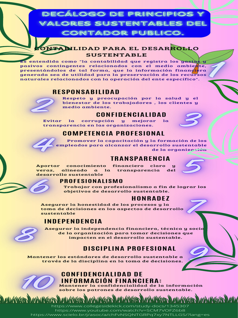 Decálogo De Principios Y Valores Sustentables De La Profesión Pdf