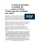 Augusto Ortiz de Zevallos Critica El Modelo de Zonificación en Perú