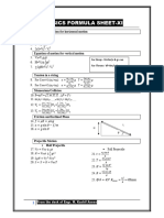 Physics Formula Sheet Xi