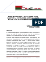 Elaborción de Un Cuestionario para Valorar La Actitud Del Alumnado Ante El Uso de Plataformas Informáticas