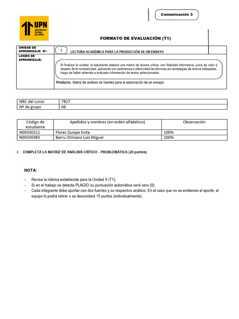 T1 - Comunicacion 3 - FORMATO de ENTREGA Final Parte 3 | PDF | Político ...