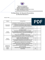 Rubric For Research Presentation