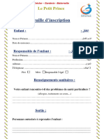 Fiche D'Inscription