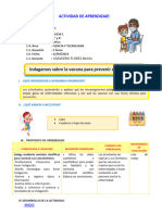 E1 A3 SESION CyT Indagamos Sobre La Vacuna para Prevenir Enfermedades