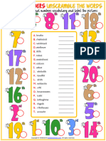 Ordinal Numbers Vocabulary Esl Unscramble The Words Worksheet For Kids