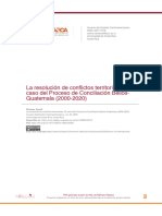 La Resolución de Conflictos Territoriales. El Caso Del Proceso de Conciliación Belice-Guatemala (2000-2020)