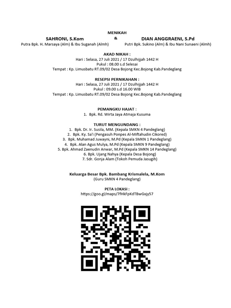 Undangan Menikah Dian Anggraeni | PDF