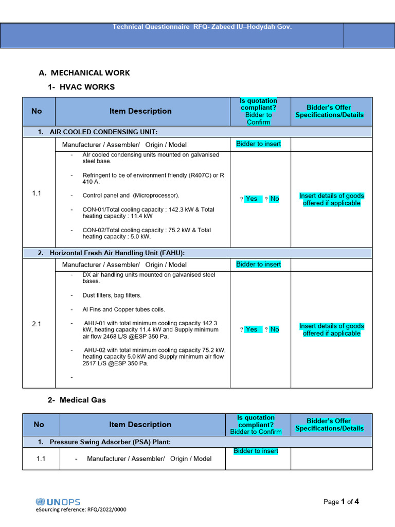 Annex 6 RFQ Zabeed IU Section Technical Questionnaire MECHANICAL