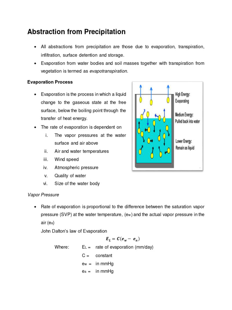 Lecture 5 Evaporation | PDF | Evaporation | Water Vapor