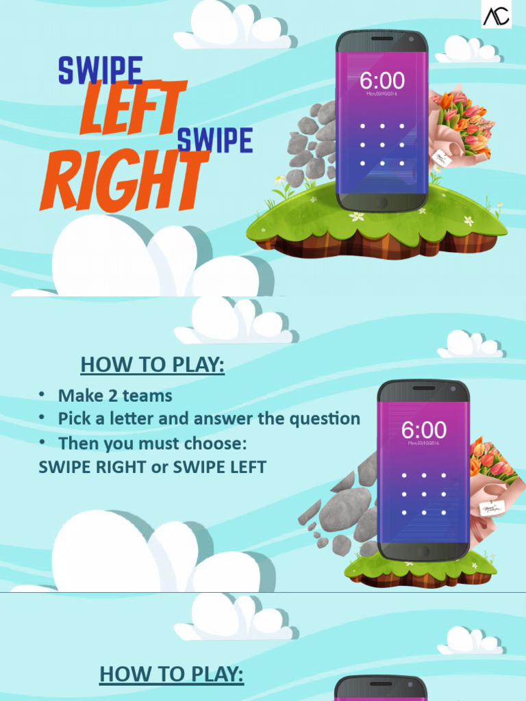 Swipe Right or Left: Game Instructions | PDF | Self-Improvement
