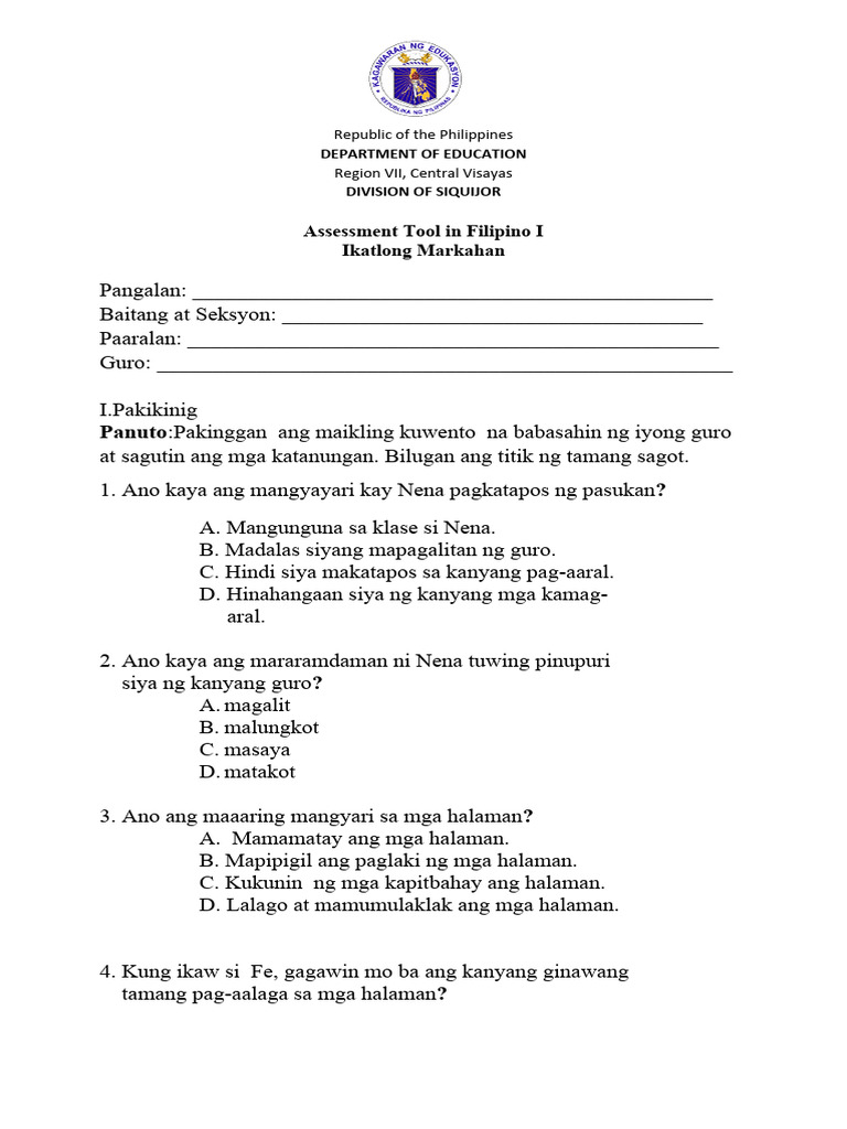 FIL 1 Q3Test Edited 24 | PDF