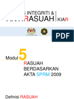 Modul 5 - Rasuah Berdasarkan Akta SPRM 2009