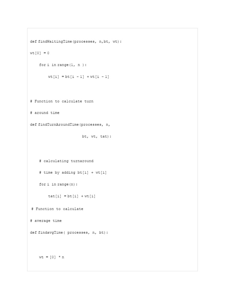 Program For FCFS CPU Scheduling | PDF