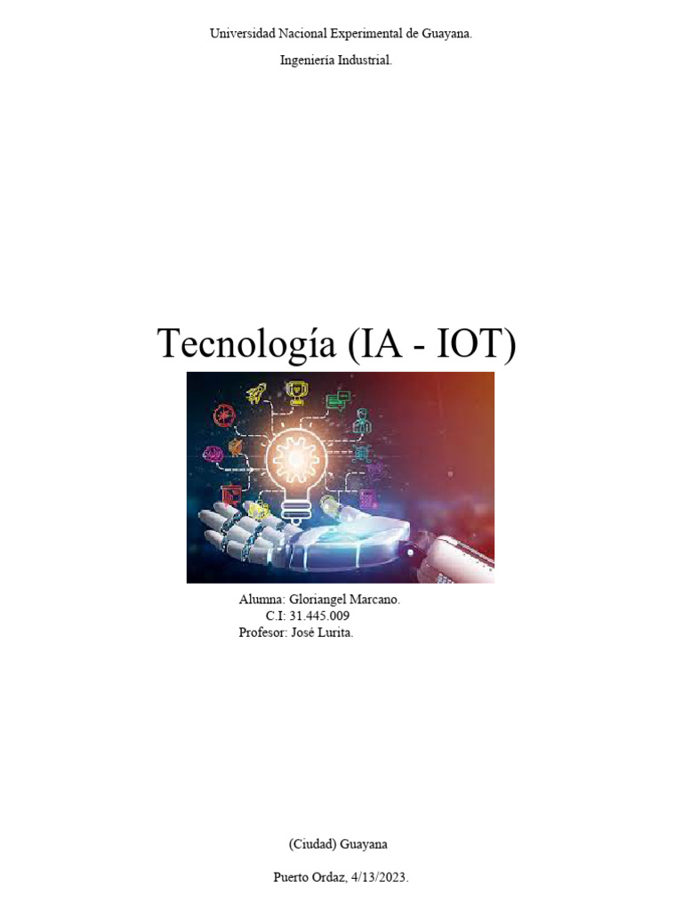 IA y IoT en Ingeniería Industrial | PDF | Internet de las Cosas ...