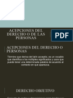 Acepciones Del Derecho o de Las Personas