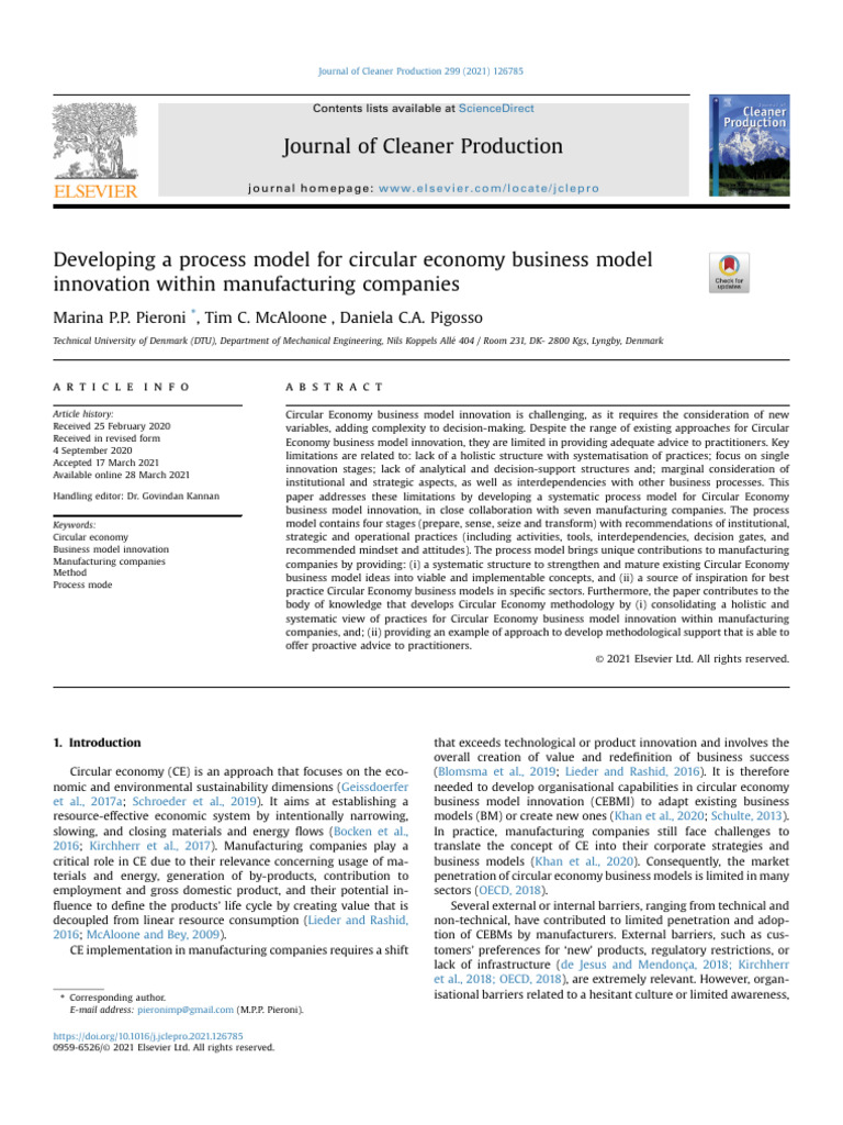 Circular Economy Model for Manufacturers | PDF | Business Model ...