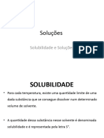 Semana 6 a 10 Soluções Solubilidade Concentrações e Misturas