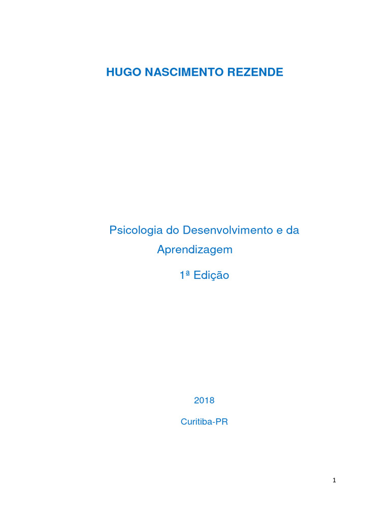 Psicologia do Desenvolvimento e Aprendizagem | PDF | Aprendizado ...