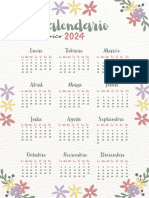 Documento A4 Calendario Floral Acuarela Ilustrado Rosa y Verde - 20240407 - 193744 - 0000