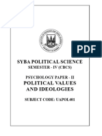 SYBA SEM 4 Paper 2 Political Values and Ideologies