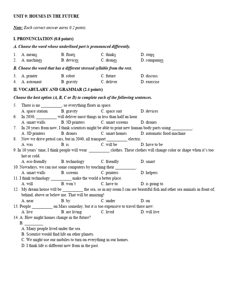 Test For Unit 9 | PDF | Robot | Robotics