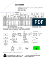 Rf/Pulse Transformers: Electrical Specifications @25 C