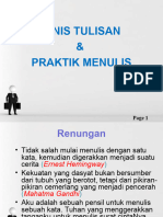 Jenis-Jenis Tulisan & Praktik Menulis