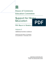 House of Commons Support For Home Education English