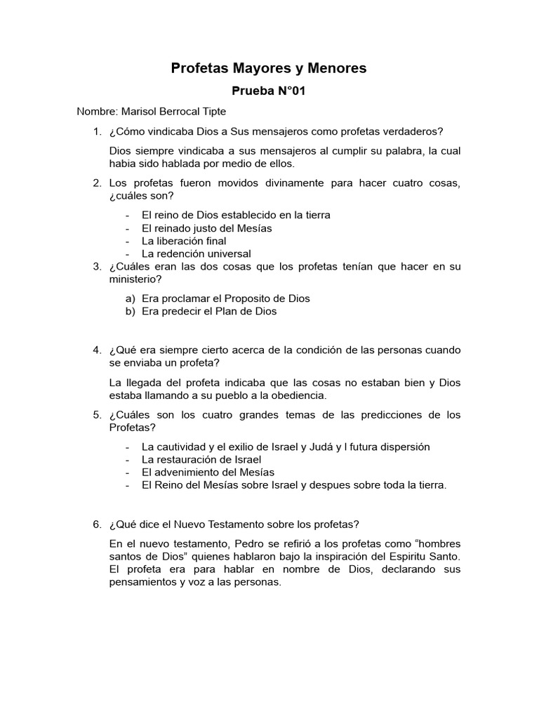 Profetas Mayores y Menores en la Biblia | PDF | Profeta | Jeremías