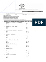 Format Soal PTS Matematika IX