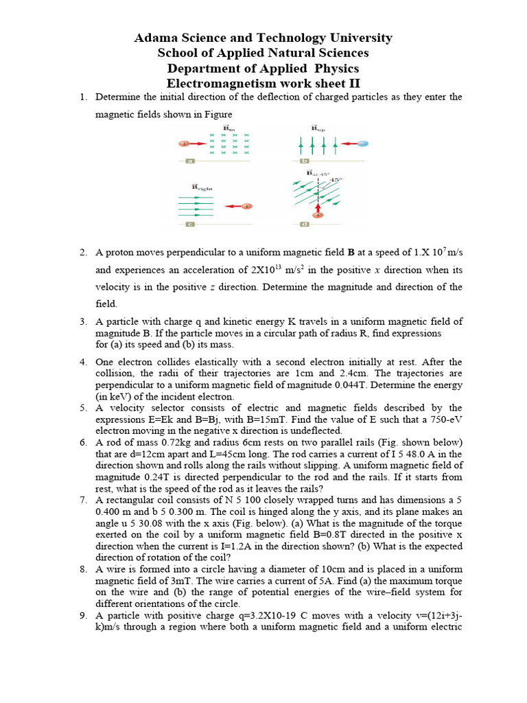 Worksheet II Electromagnetism | PDF | Inductance | Inductor
