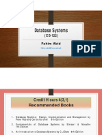 Database Systems (CS-122) -Lecture  09 & 10