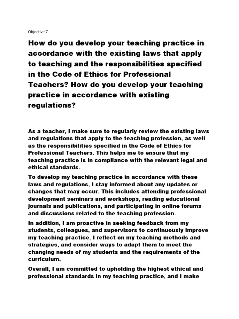 Objective 7 download free pdf teachers mentorship