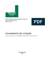 Arthur Carlos Menezes de Sousa - Fichamento de Citação - Política Não É Coisa de Idiota