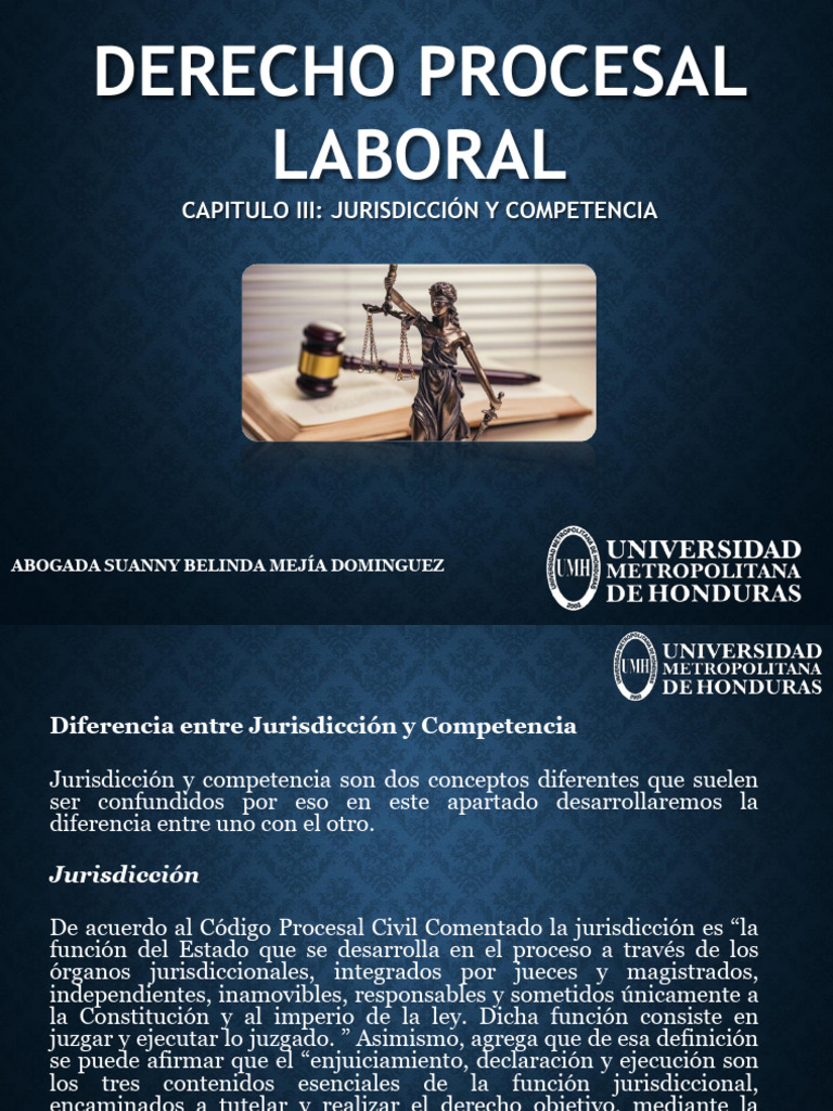 Jurisdicción y Competencia Laboral en Derecho | PDF | Jurisdicción ...