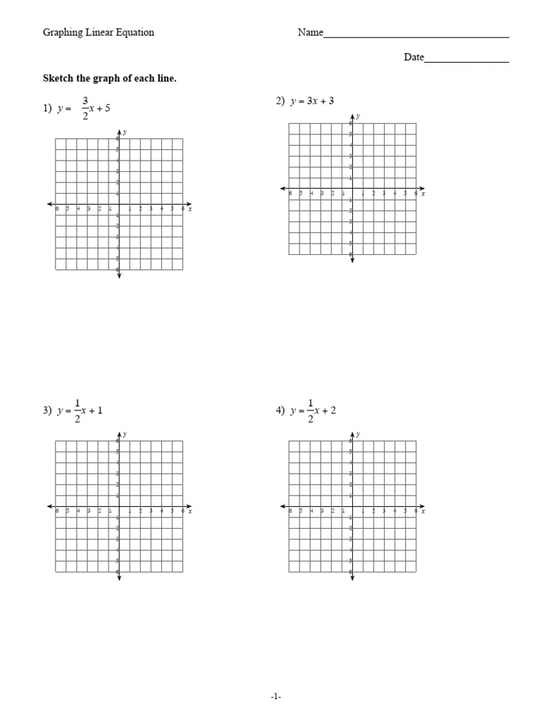 Linear Equation Graphing. Grade 6 | PDF