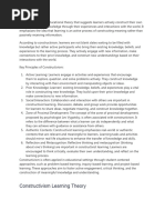 Constructivism Learning Theory