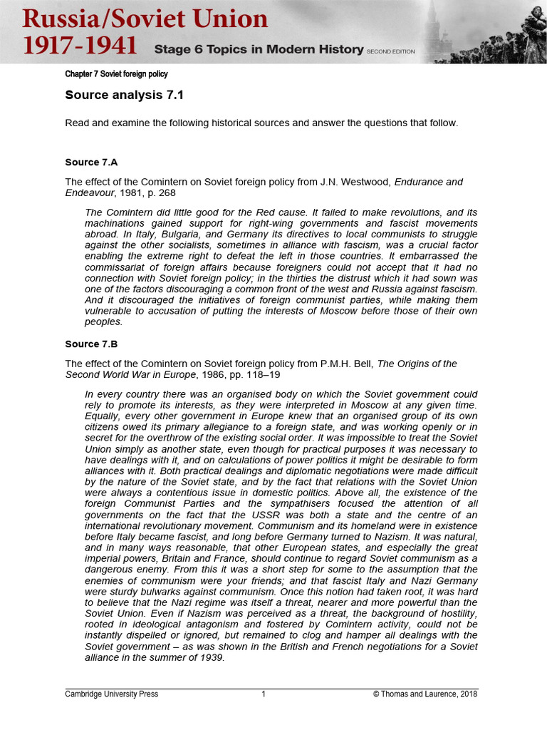 Russia SA0701 | PDF | Soviet Union | World Politics
