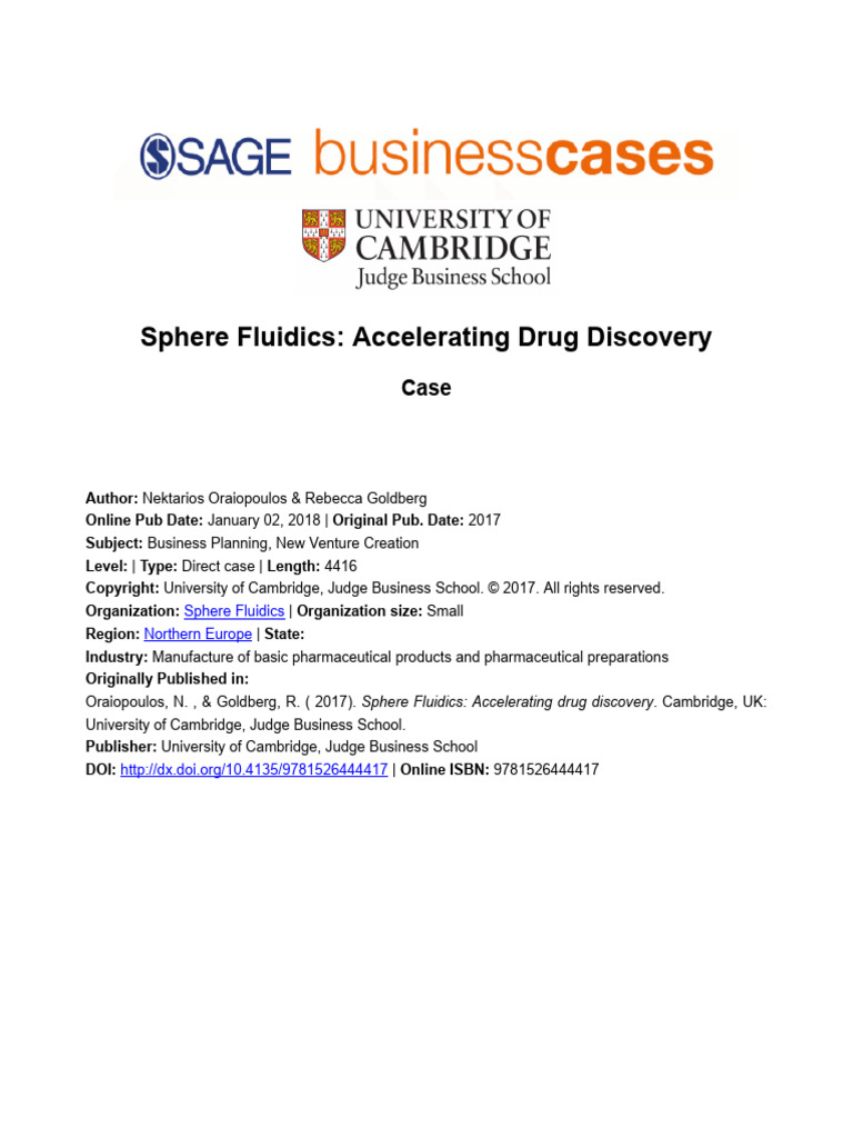 Case Study - Accelerating Drug Discovery | PDF | Research And ...