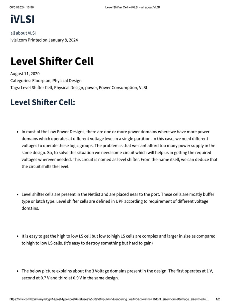 11 Level Shifter Cell | PDF