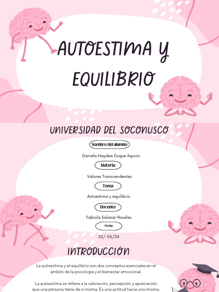 Autoestima y Equilibrio Emocional | PDF | Autoestima | Las emociones