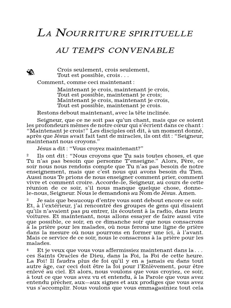 Nourriture Spirituelle et Foi Actuelle | PDF | Élie | Dieu