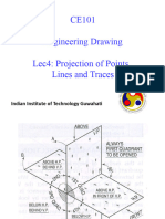 Projection of Points, Lines and Traces