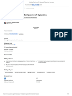 Analytical Mechanics For Spacecraft Dynamics - Coursera