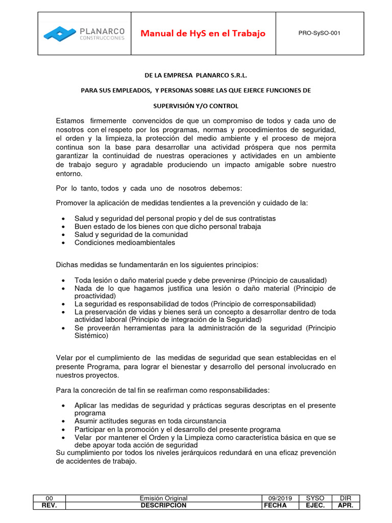 Manual HyS en El Trabajo | PDF | Peatonal | Valores