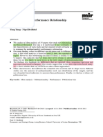 Article Multinationality-Performance Relationship 